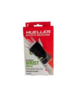 Mueller Reversible Wrist Brace Black OSFM Unisex Adjustable Support